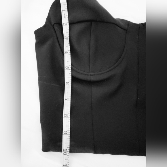 Zara Black Corset Top with Chain Detail Size Small NWT - Picture 5 of 8